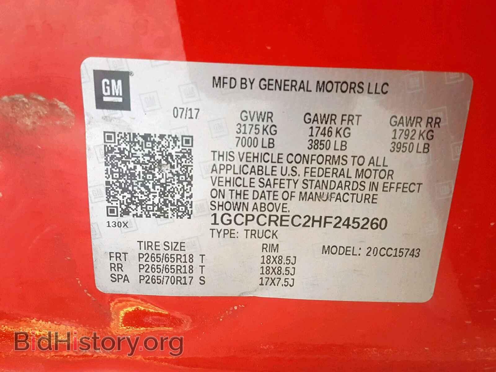 2017 CHEVROLET SILVERADO - VIN: 1GCPCREC2HF245260 - Фото 10