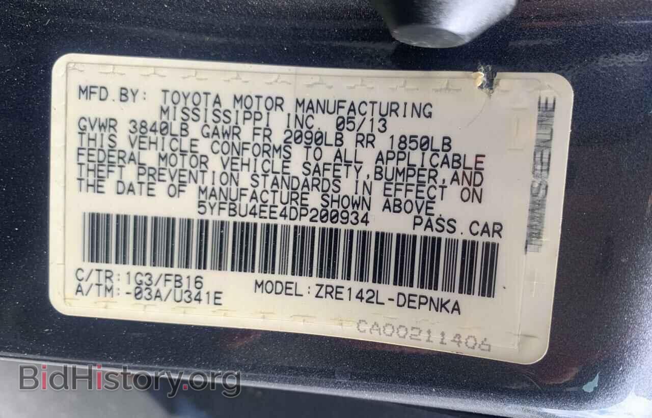 2013 TOYOTA COROLLA - VIN: 5YFBU4EE4DP200934 - Photo 10