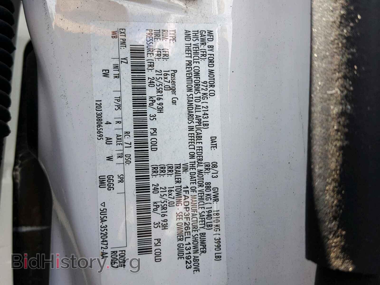 2014 FORD FOCUS - VIN: 1FADP3F26EL131923 - Фото 10