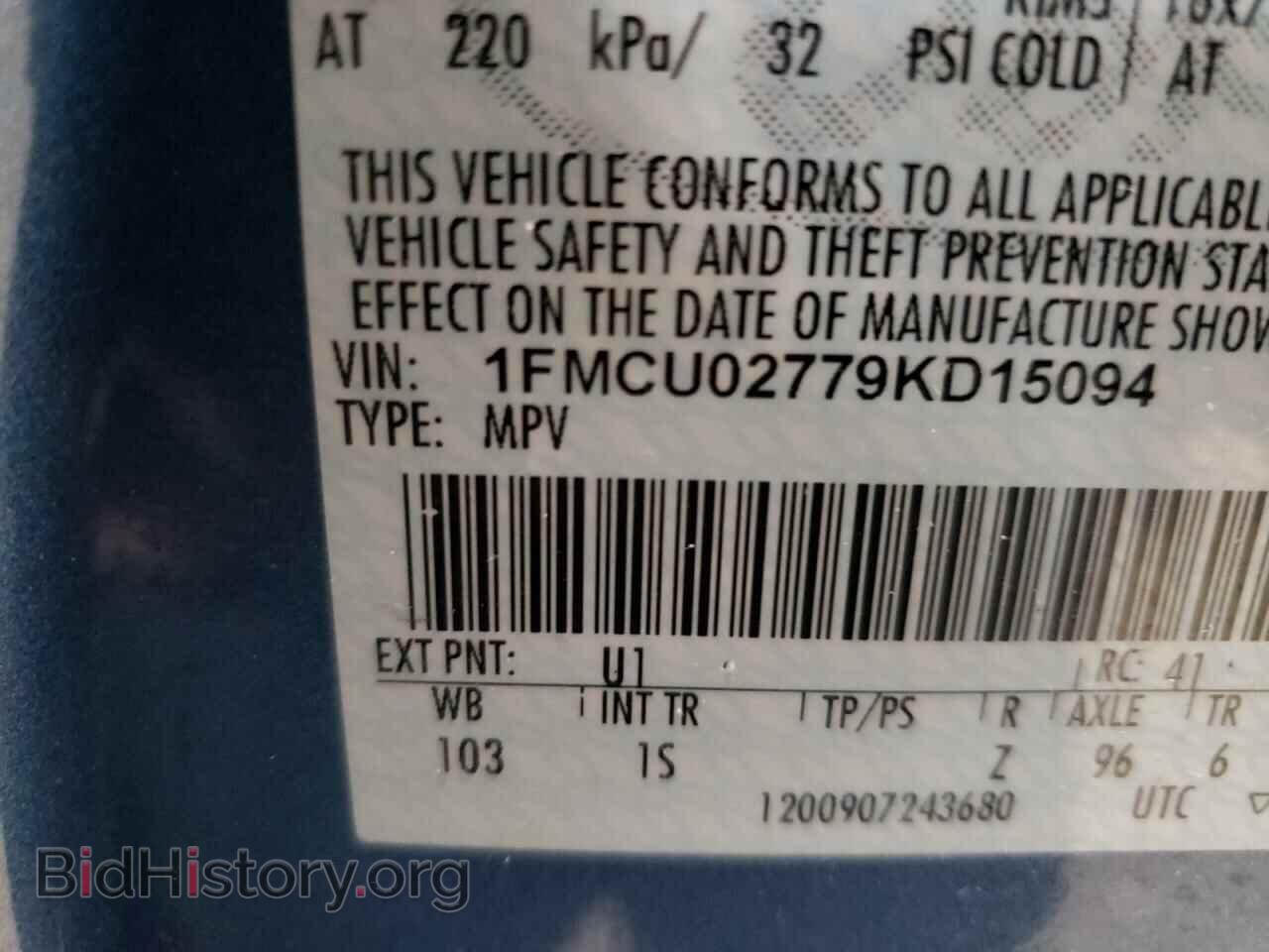 2009 FORD ESCAPE - VIN: 1FMCU02779KD15094 - Фото 10