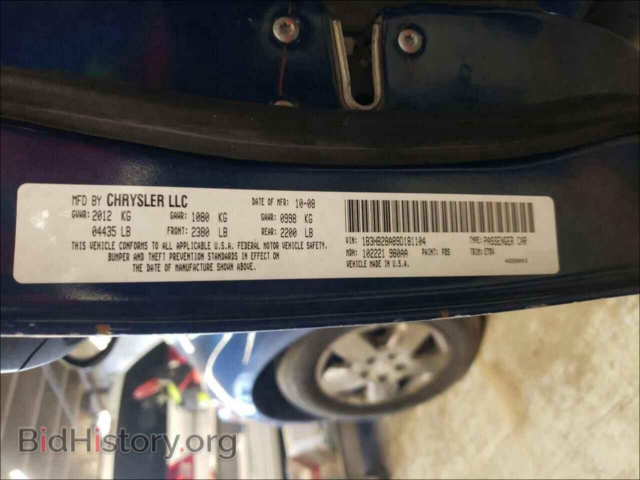 2009 DODGE CALIBER - VIN: 1B3HB28A89D181104 - Фото 10