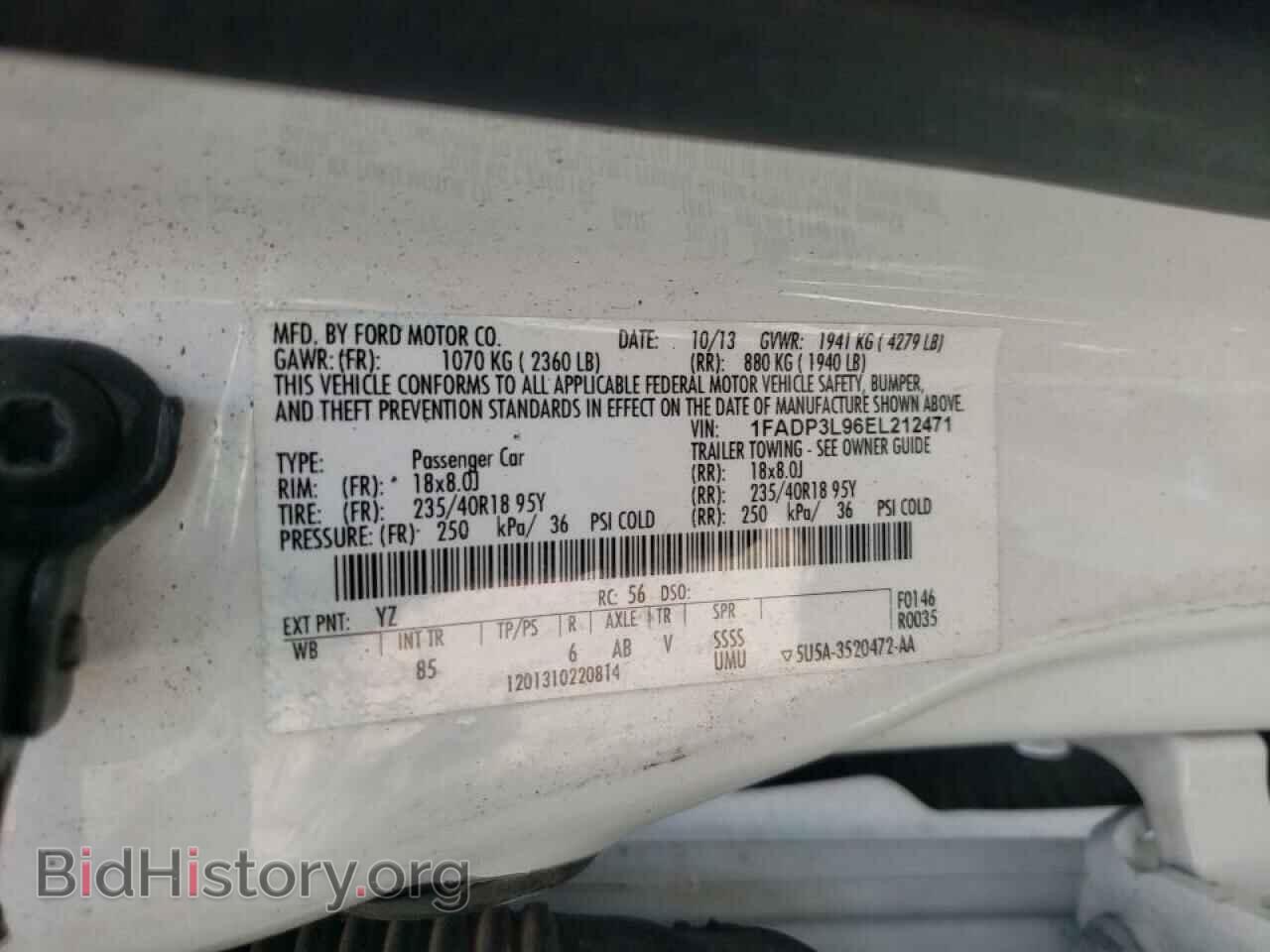 2014 FORD FOCUS - VIN: 1FADP3L96EL212471 - Фото 10
