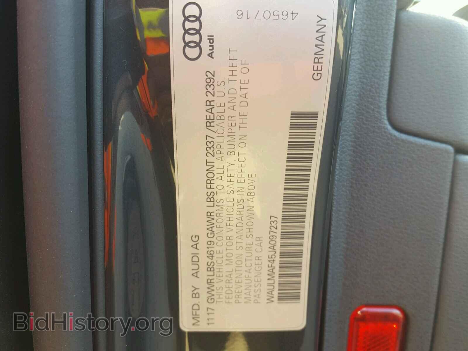 2018 AUDI A4 - VIN: WAULMAF45JA097237 - Фото 10