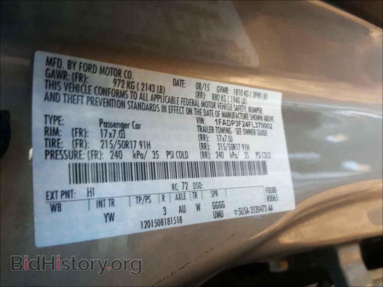 2015 FORD FOCUS - VIN: 1FADP3F24FL370002 - Photo 10