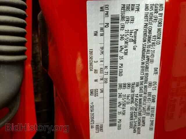 2015 FORD FOCUS - VIN: 1FADP3K22FL316249 - Фото 10