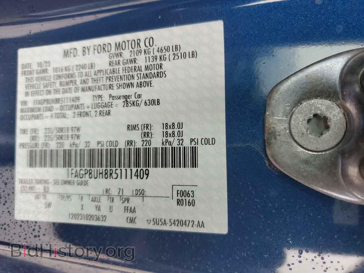 2024 FORD ALL Models - VIN: 1FAGP8UH8R5111409 - Photo 12