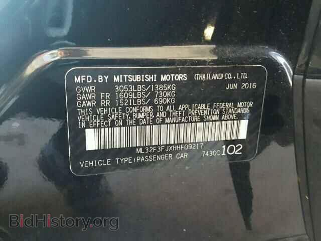 2017 MITSUBISHI MIRAGE - VIN: ML32F3FJXHHF09217 - Фото 10