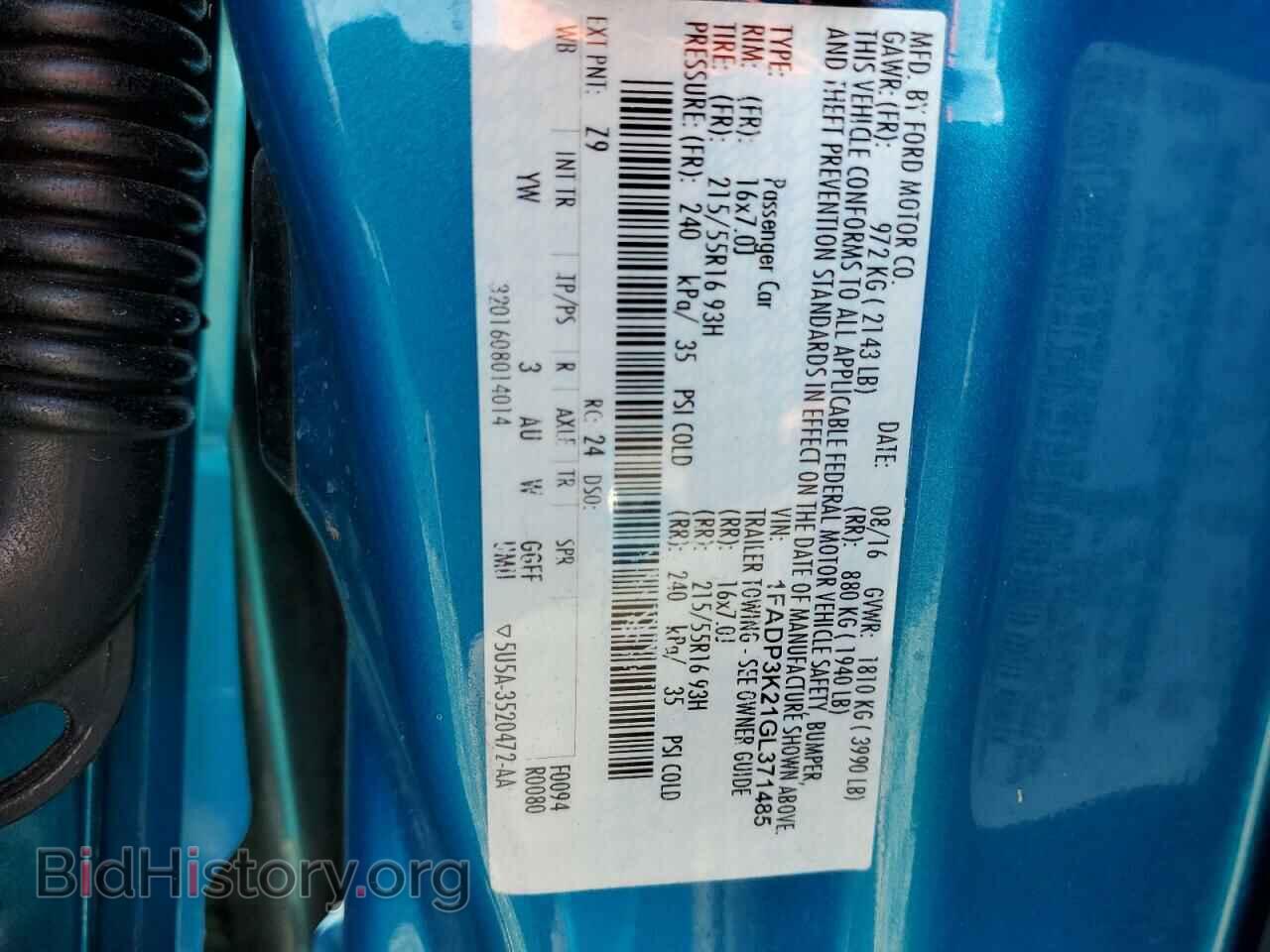 2016 FORD FOCUS - VIN: 1FADP3K21GL371485 - Photo 12
