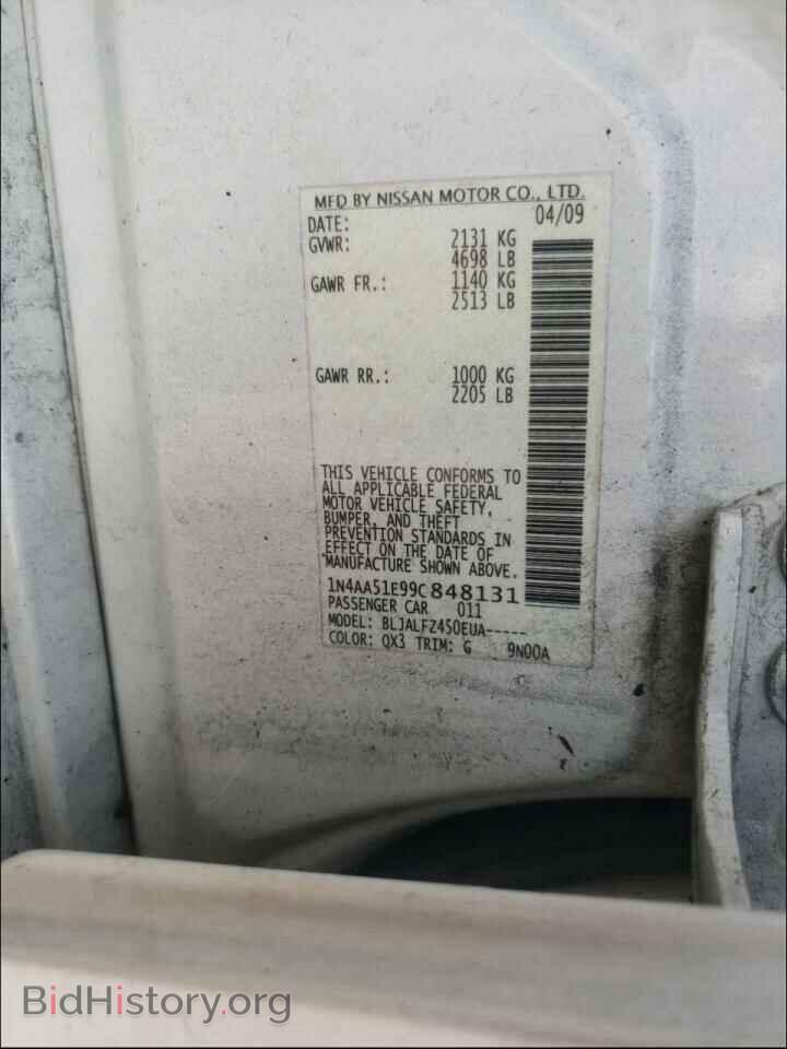 2009 NISSAN MAXIMA - VIN: 1N4AA51E99C848131 - Photo 10