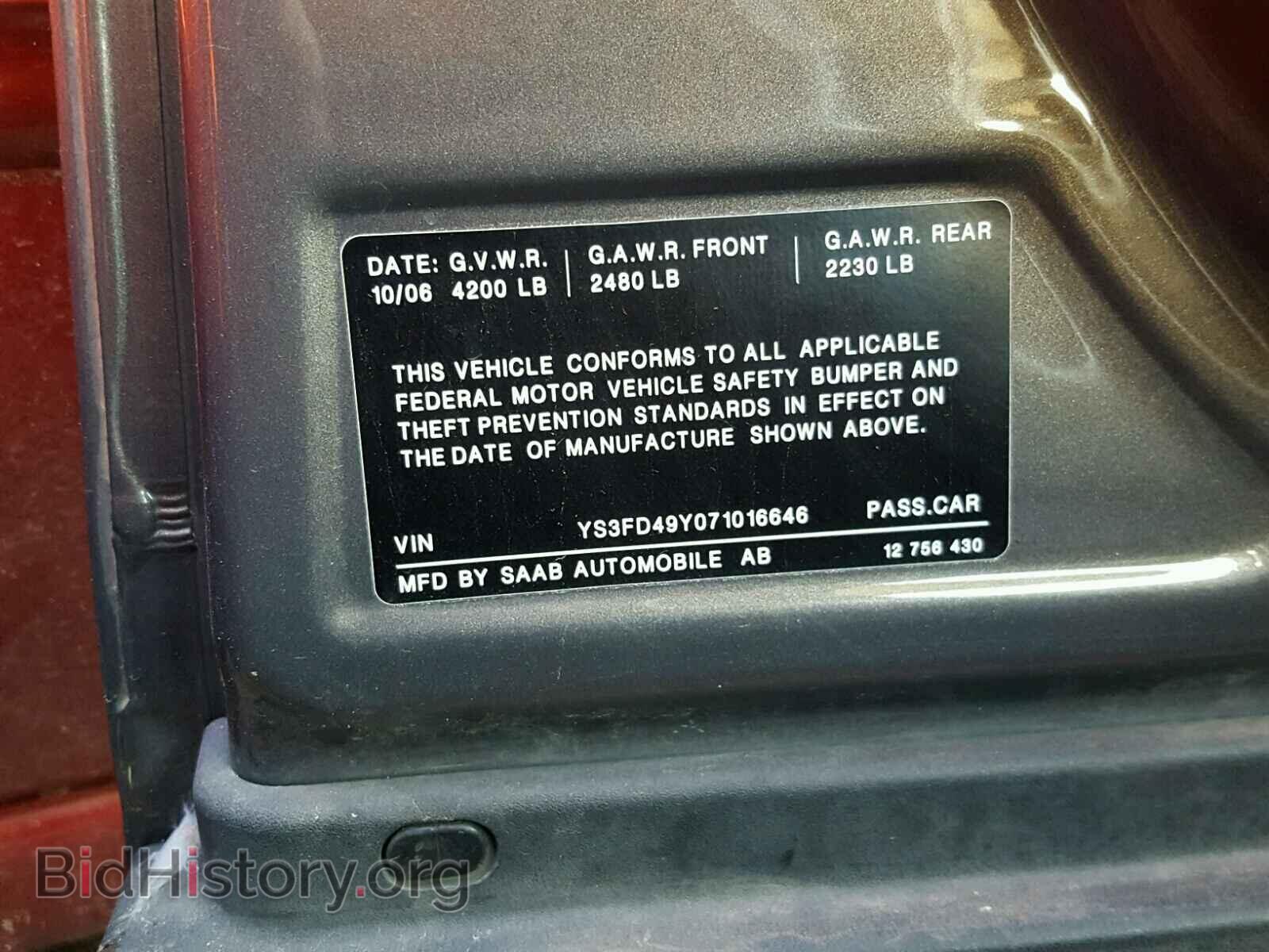 2007 SAAB 9 3 - VIN: YS3FD49Y071016646 - Photo 10