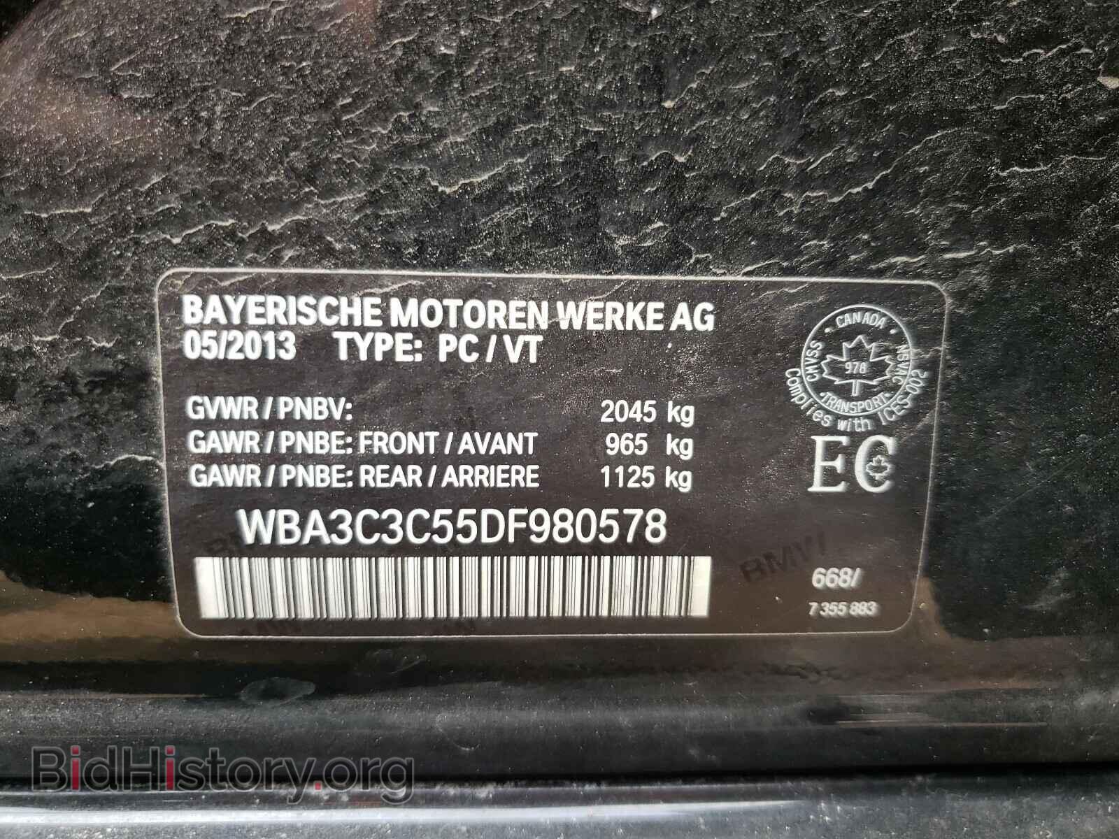 2013 BMW 3 SERIES - VIN: WBA3C3C55DF980578 - Photo 10