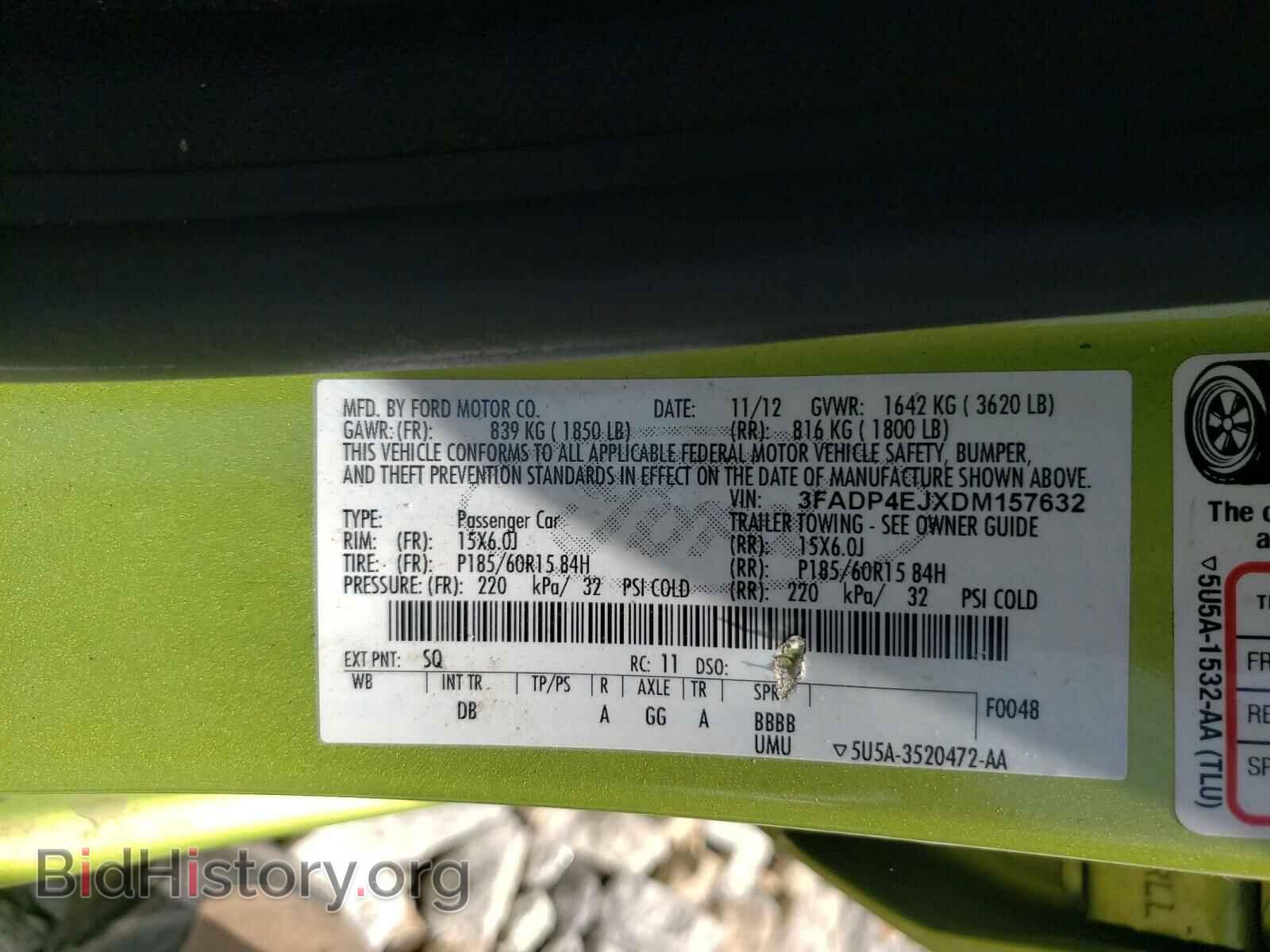 2013 FORD FIESTA - VIN: 3FADP4EJXDM157632 - Фото 10