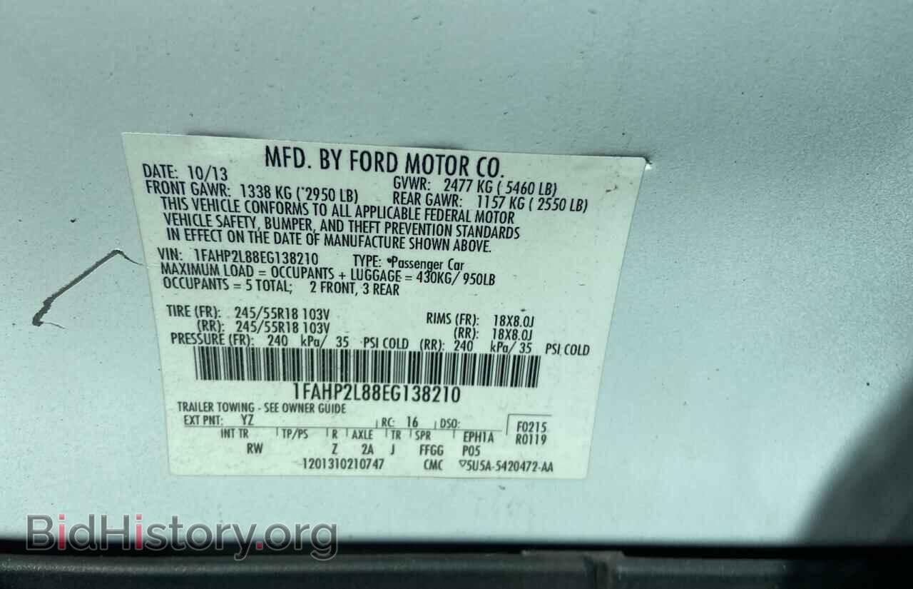 2014 FORD TAURUS - VIN: 1FAHP2L88EG138210 - Фото 10