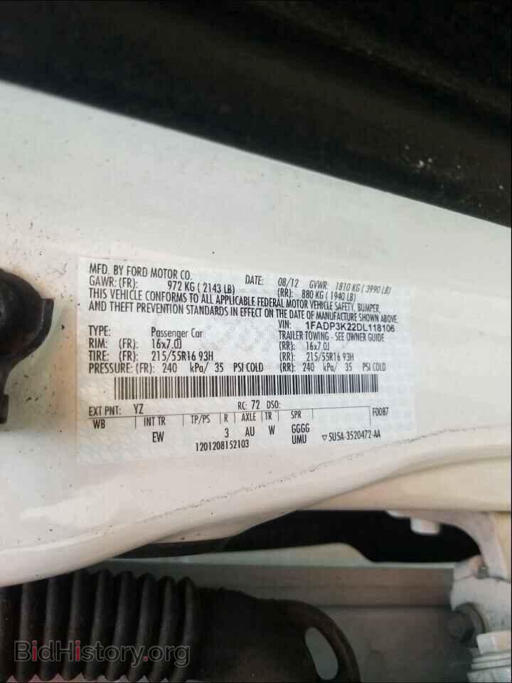 2013 FORD FOCUS - VIN: 1FADP3K22DL118106 - Фото 10