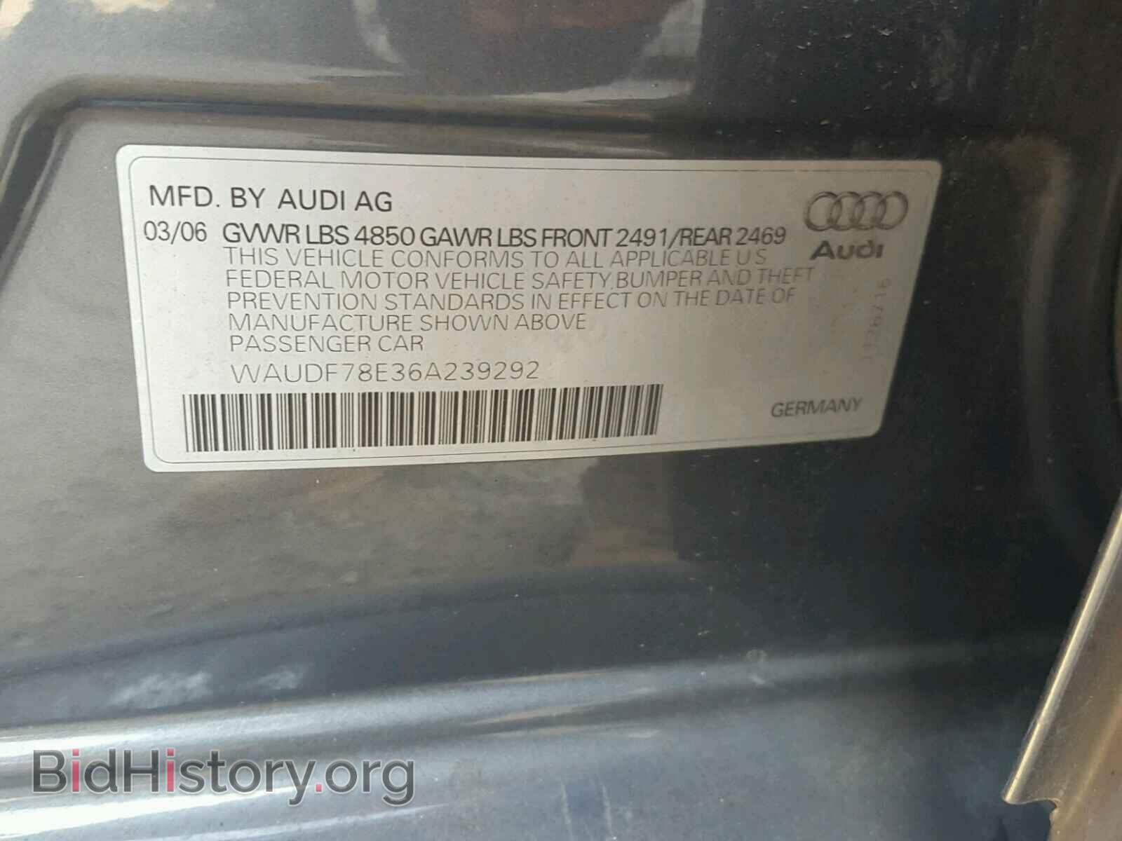 2006 AUDI A4 - VIN: WAUDF78E36A239292 - Photo 10
