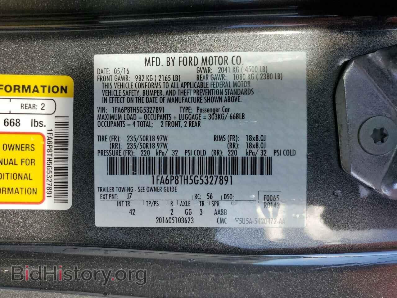 2016 FORD ALL Models - VIN: 1FA6P8TH5G5327891 - Фото 13