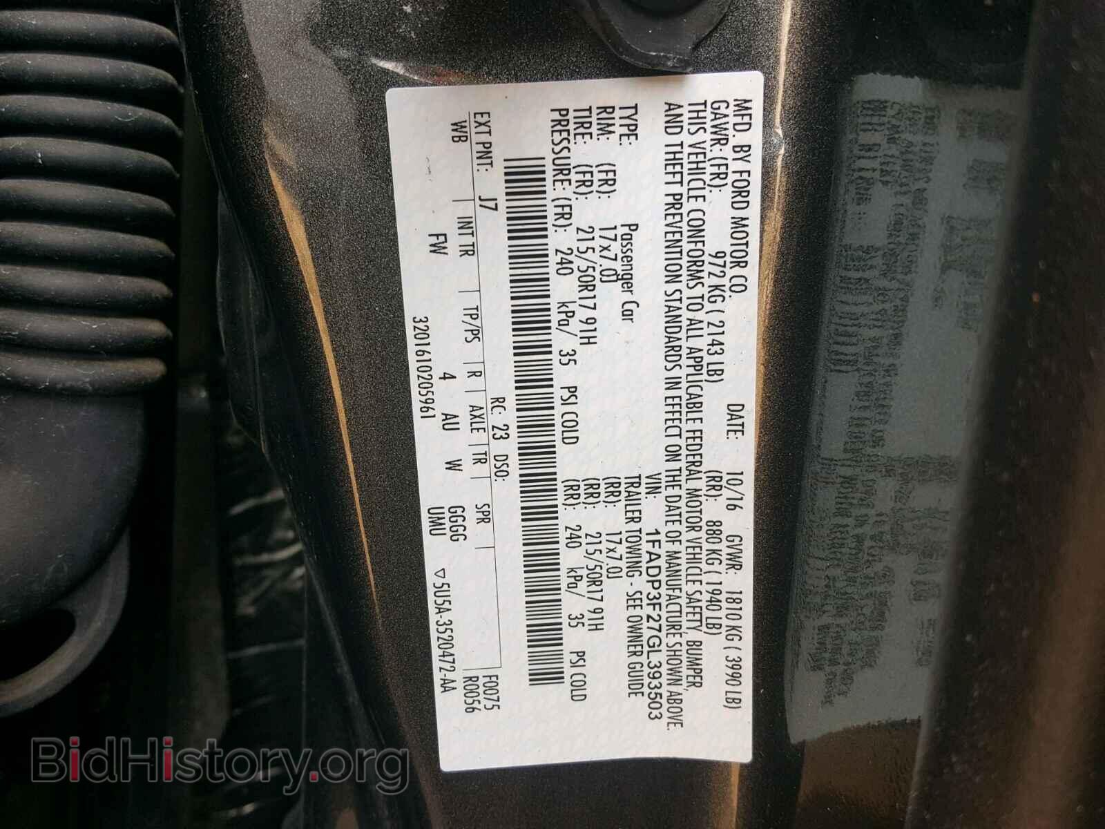 2016 FORD FOCUS - VIN: 1FADP3F27GL393503 - Photo 10