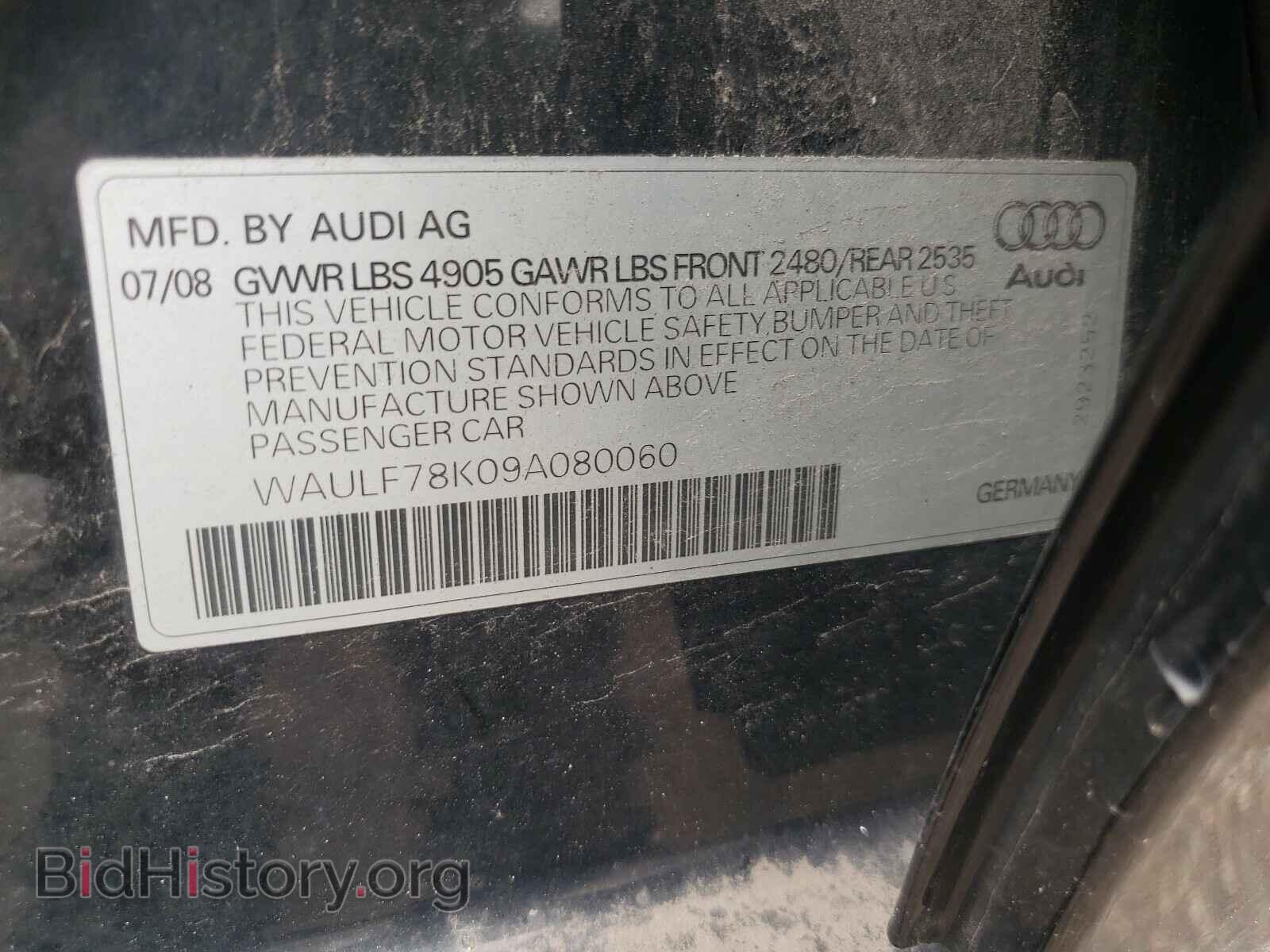 2009 AUDI A4 - VIN: WAULF78K09A080060 - Photo 10