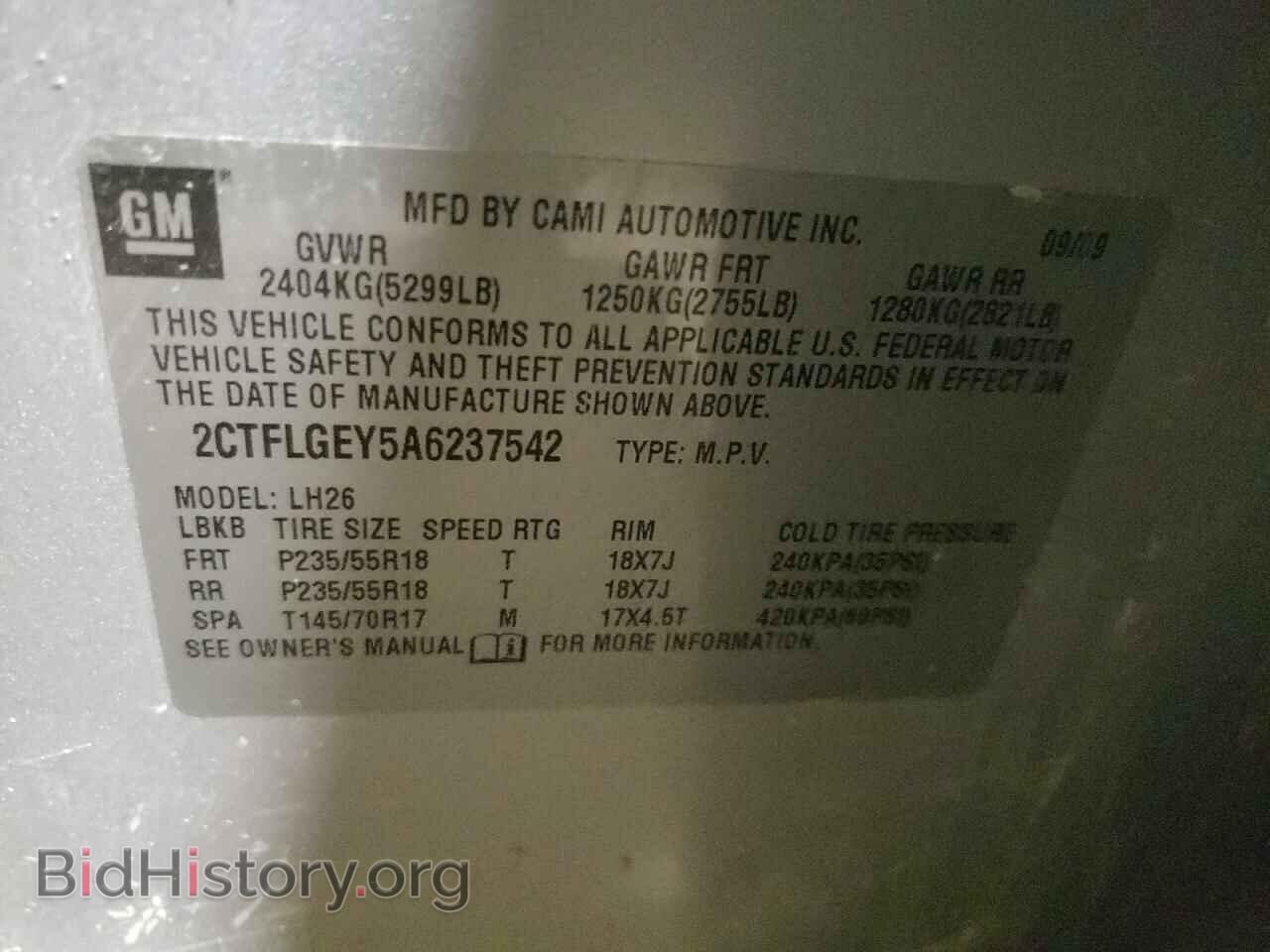 2010 GMC TERRAIN - VIN: 2CTFLGEY5A6237542 - Photo 10