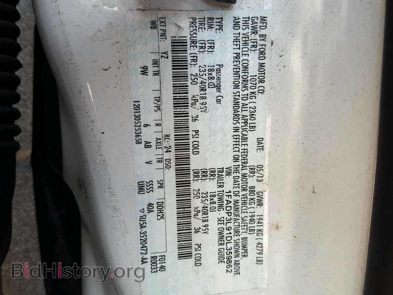 2013 FORD FOCUS - VIN: 1FADP3L91DL359862 - Фото 10