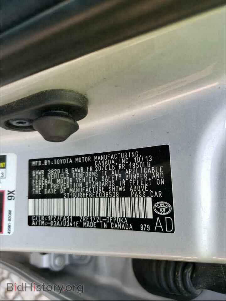 2014 TOYOTA COROLLA - VIN: 2T1BURHE6EC038508 - Фото 10