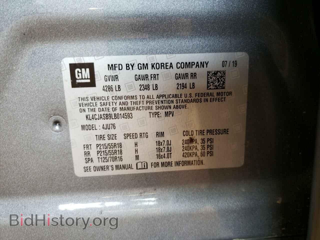 2020 BUICK ENCORE - VIN: KL4CJASB9LB014593 - Фото 10