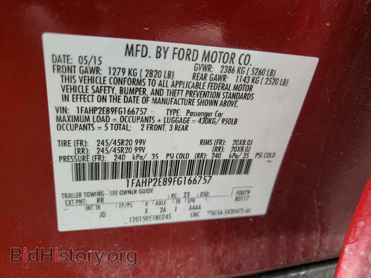 2015 FORD TAURUS - VIN: 1FAHP2E89FG166757 - Photo 10