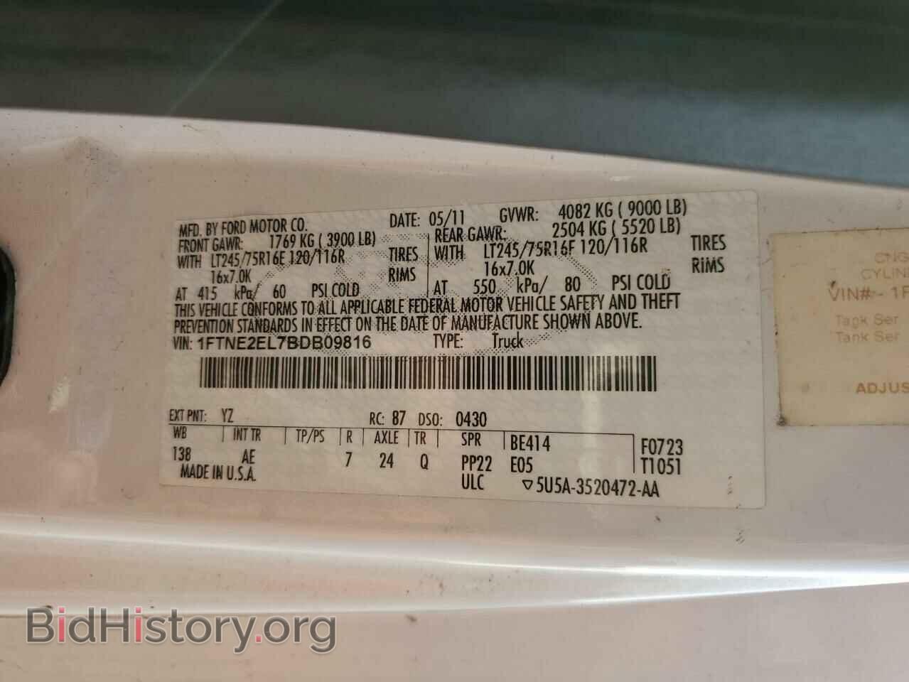2011 FORD ALL Models - VIN: 1FTNE2EL7BDB09816 - Photo 13
