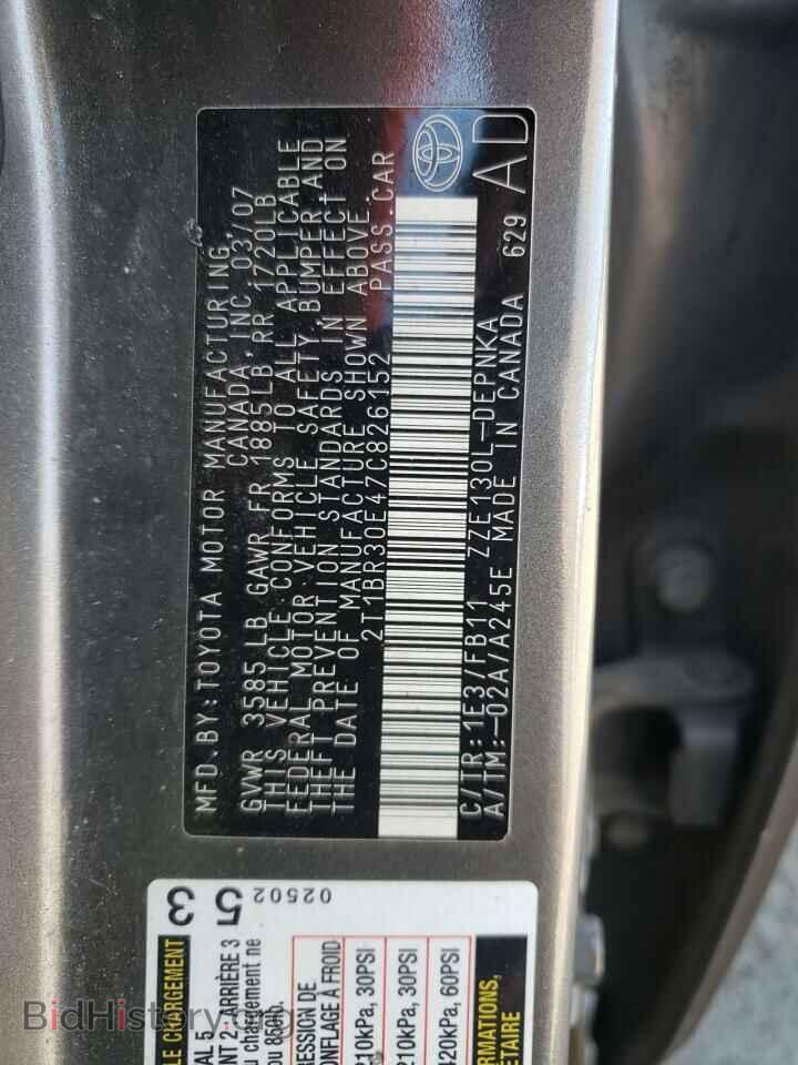 2007 TOYOTA COROLLA - VIN: 2T1BR30E47C826152 - Photo 12