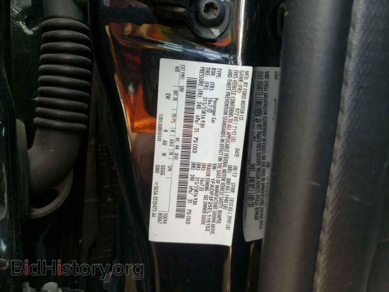 2014 FORD FOCUS - VIN: 1FADP3F25EL116152 - Фото 10