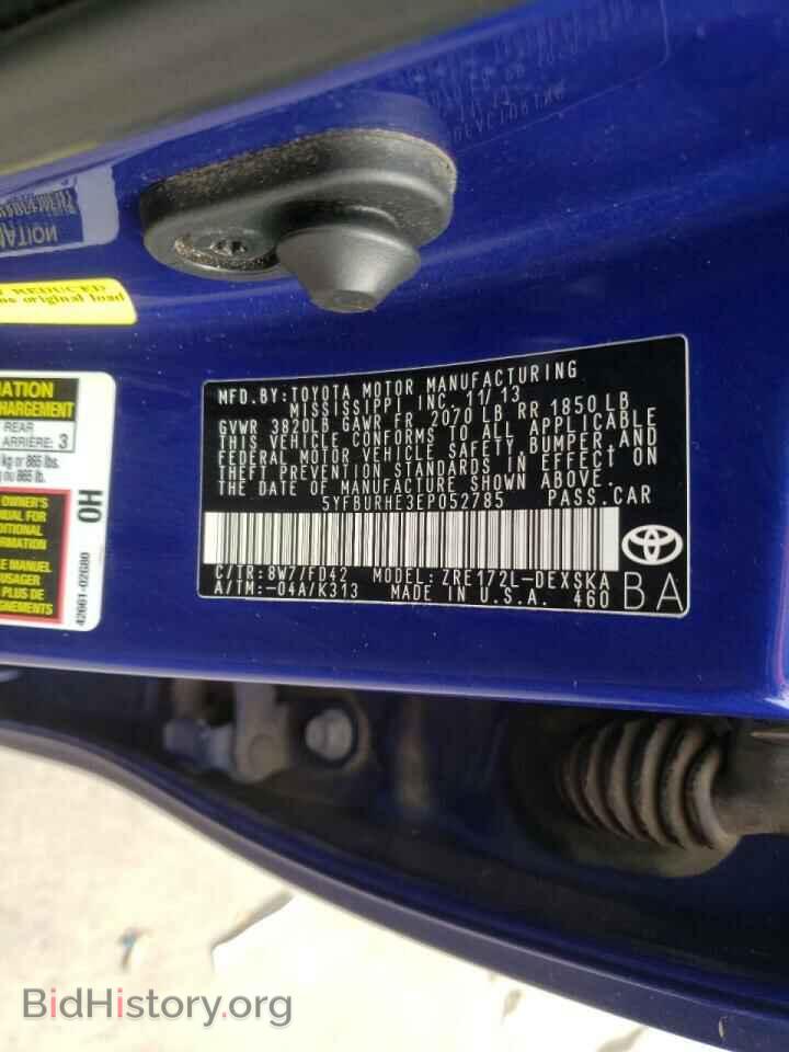 2014 TOYOTA COROLLA - VIN: 5YFBURHE3EP052785 - Фото 10