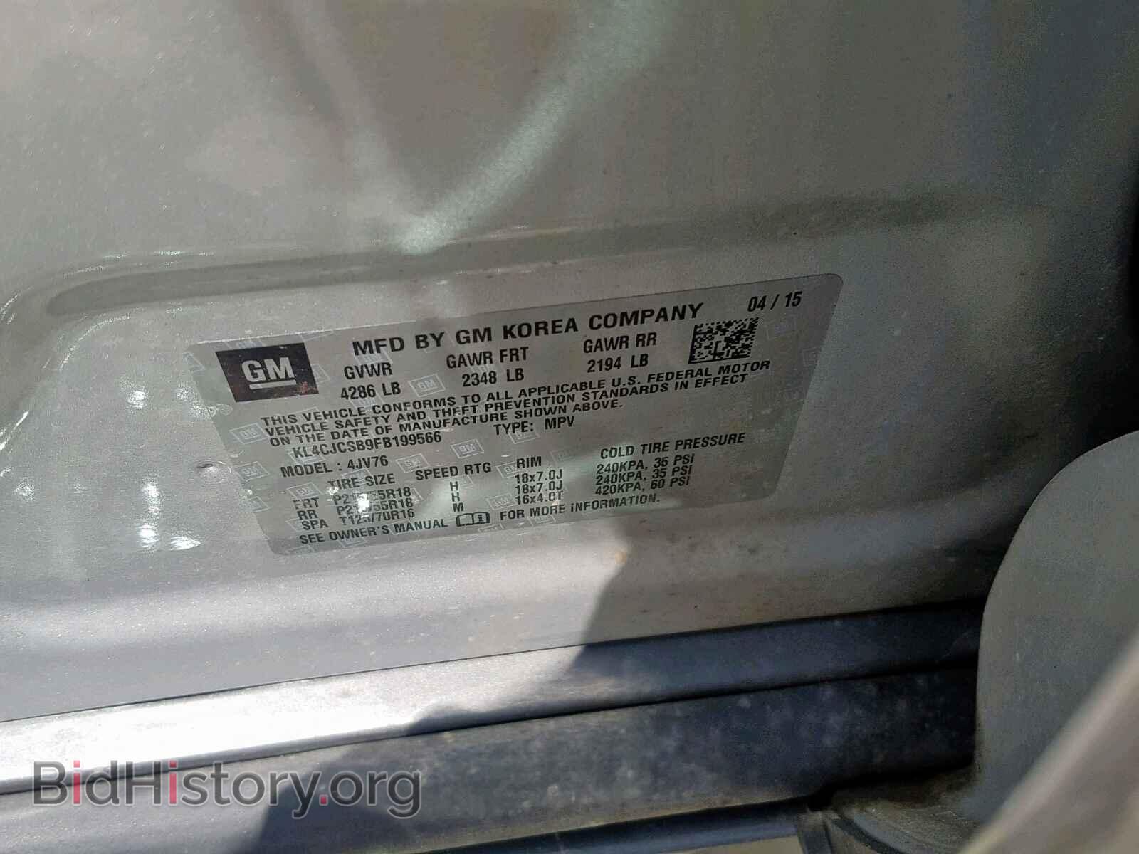 2015 BUICK ENCORE - VIN: KL4CJCSB9FB199566 - Photo 10