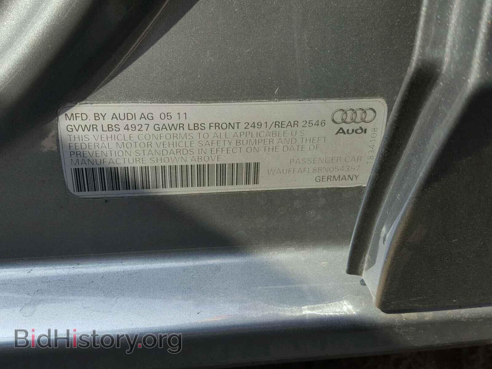 2011 AUDI A4 - VIN: WAUFFAFL8BN054357 - Фото 10