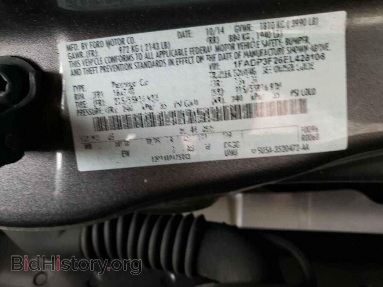 2014 FORD FOCUS - VIN: 1FADP3F26EL428108 - Фото 10