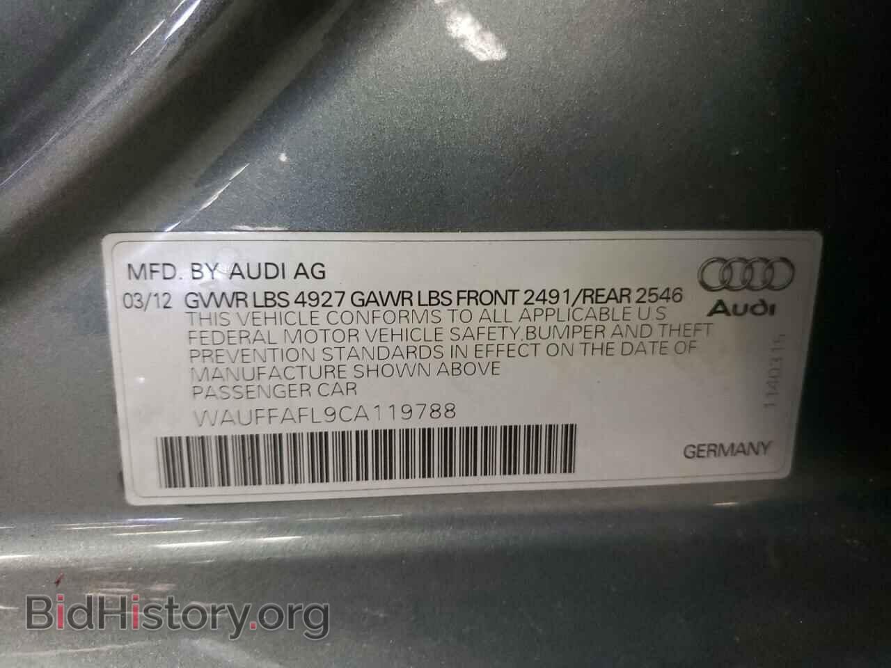 2012 AUDI A4 - VIN: WAUFFAFL9CA119788 - Фото 10