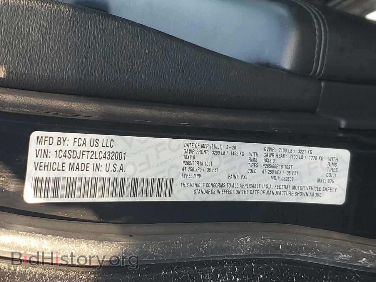 2020 DODGE DURANGO - VIN: 1C4SDJFT2LC432001 - Photo 14