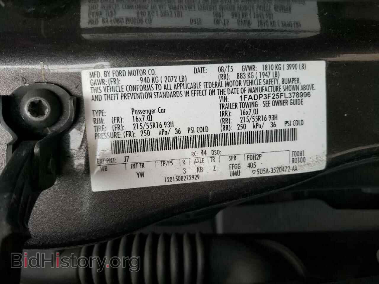 2015 FORD FOCUS - VIN: 1FADP3F25FL378996 - Фото 10