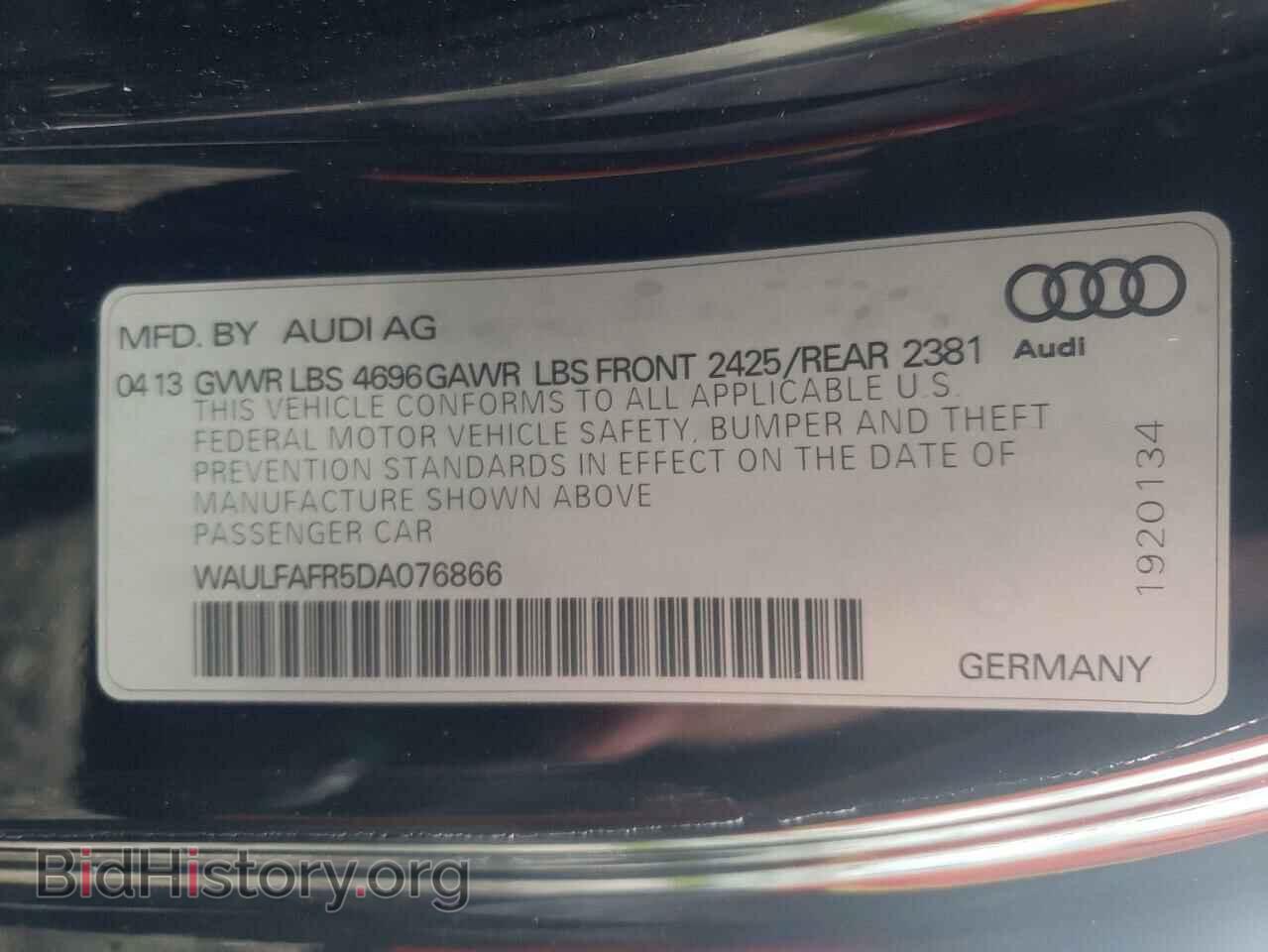2013 AUDI A5 - VIN: WAULFAFR5DA076866 - Фото 10