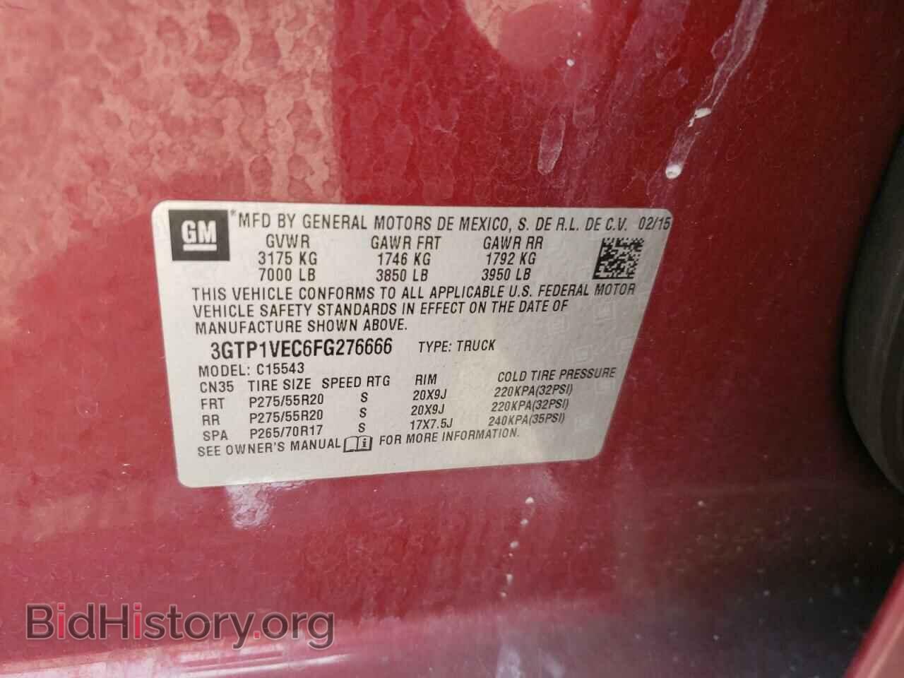 2015 GMC SIERRA - VIN: 3GTP1VEC6FG276666 - Фото 10