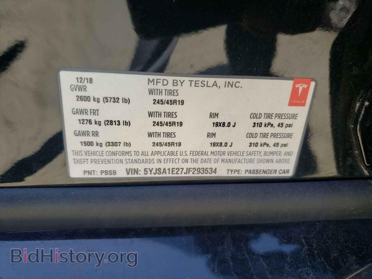 2018 TESLA MODEL S - VIN: 5YJSA1E27JF293534 - Photo 10