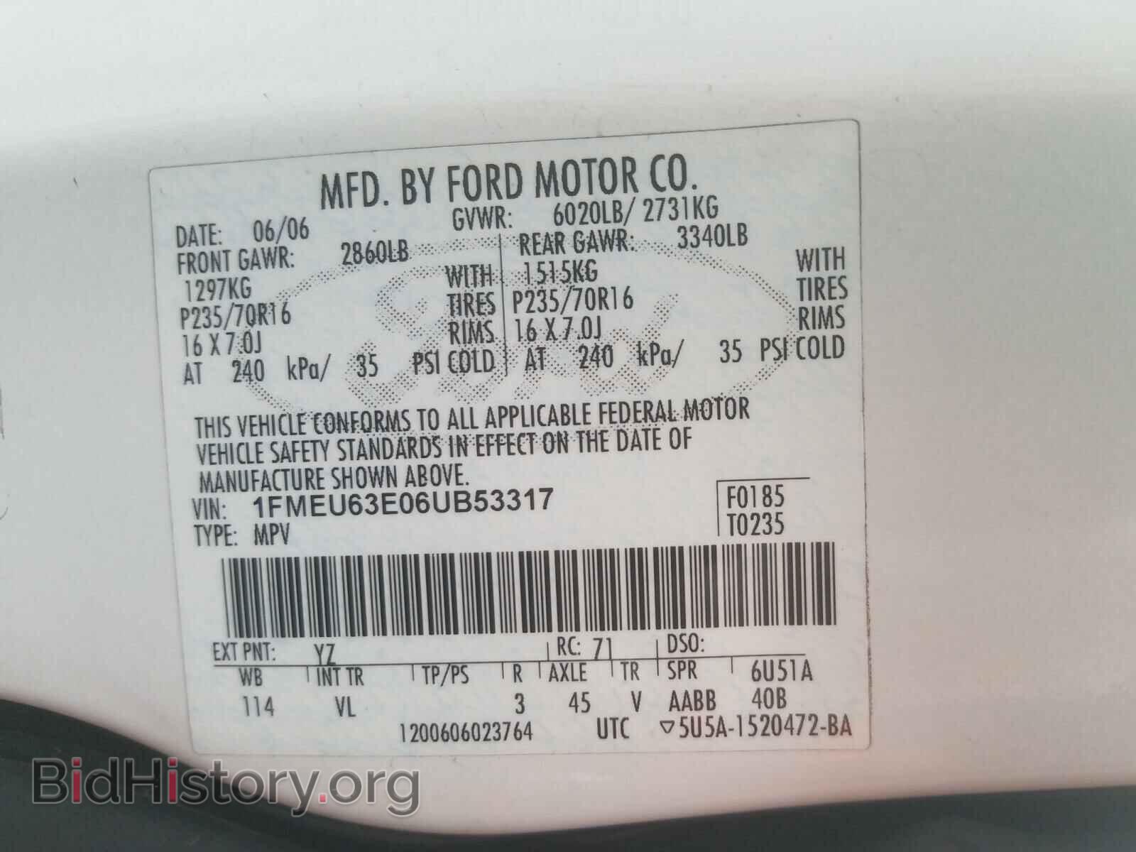 2006 FORD EXPLORER - VIN: 1FMEU63E06UB53317 - Photo 10