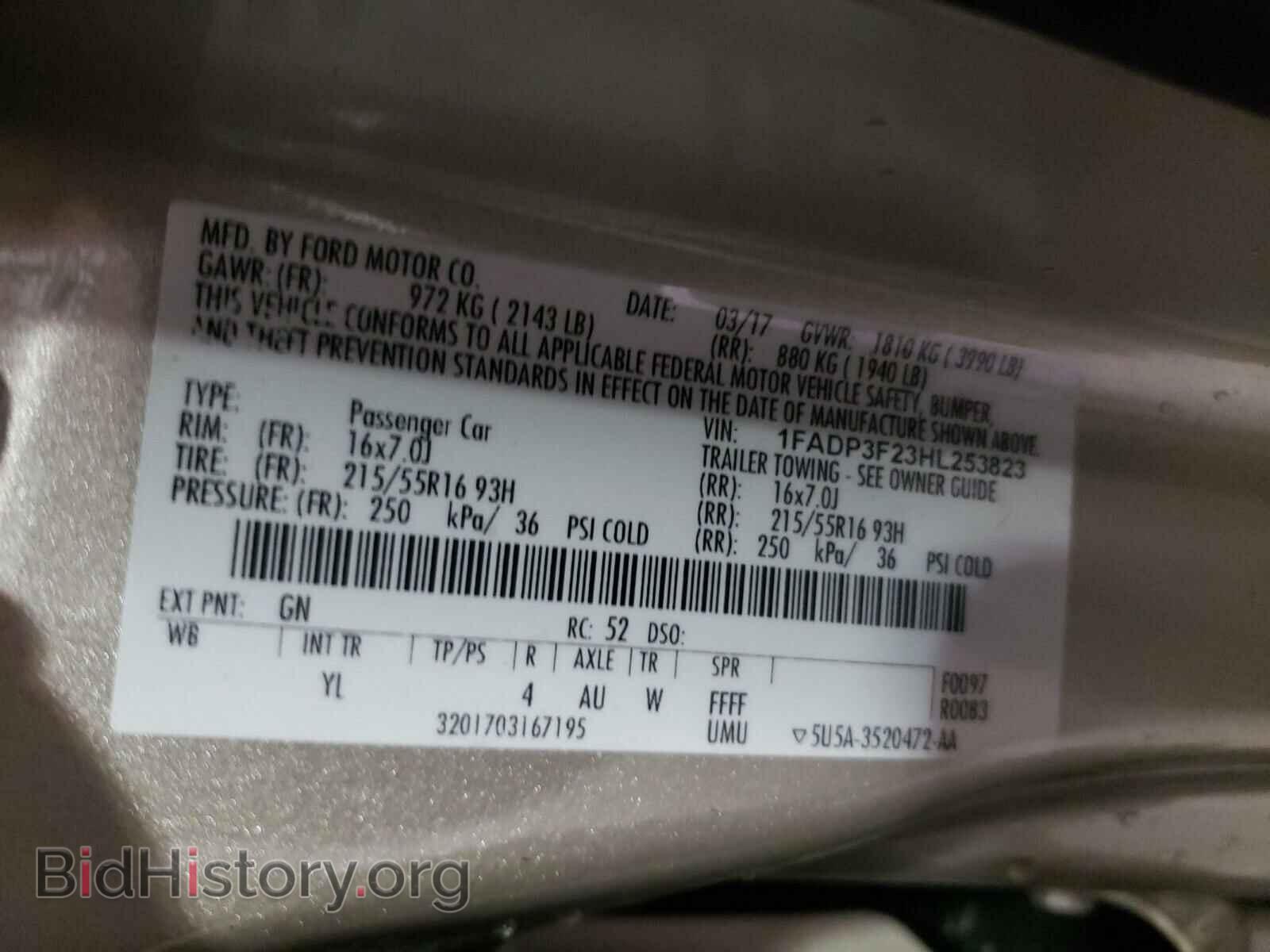 2017 FORD FOCUS - VIN: 1FADP3F23HL253823 - Photo 10