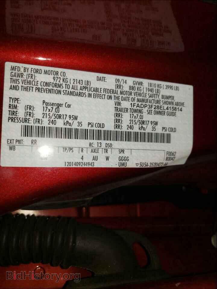 2014 FORD FOCUS - VIN: 1FADP3F28EL415814 - Фото 10