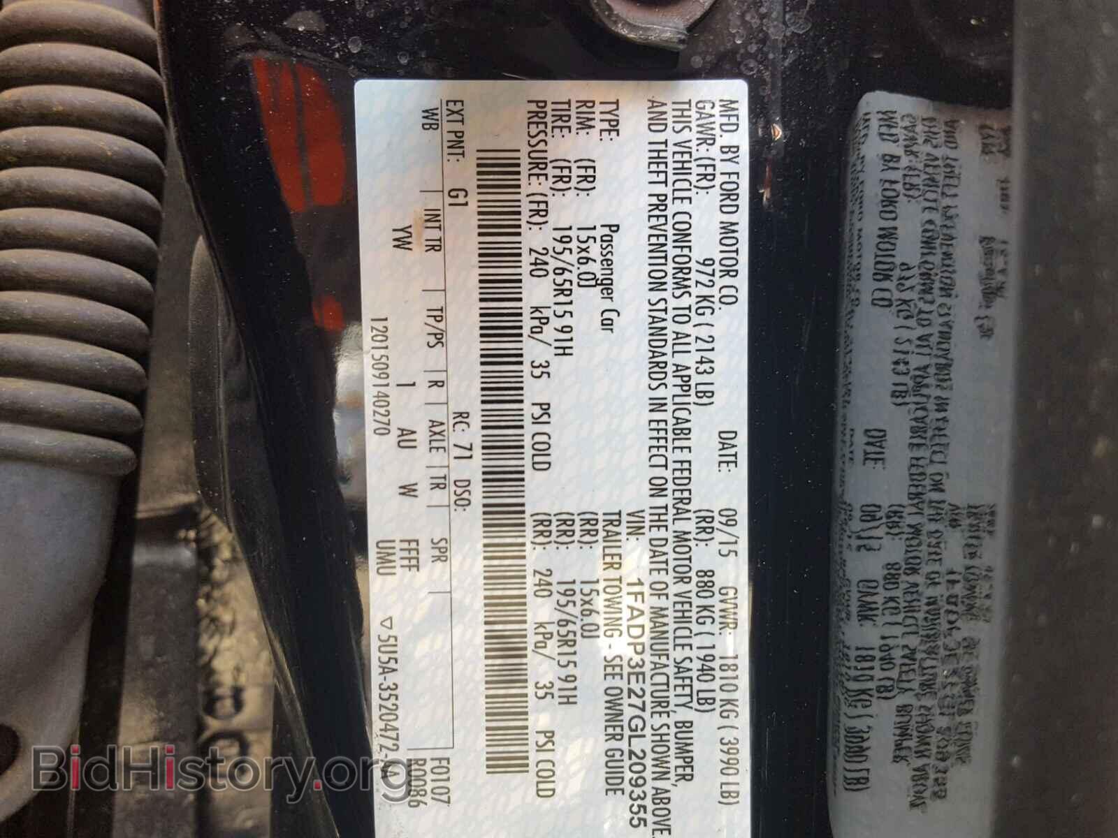 2016 FORD FOCUS - VIN: 1FADP3E27GL209355 - Фото 10