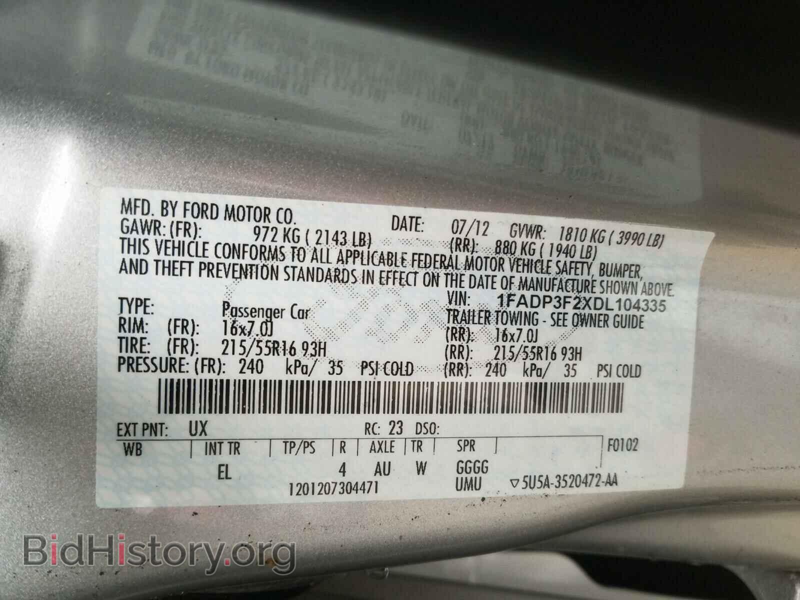 2013 FORD FOCUS - VIN: 1FADP3F2XDL104335 - Фото 10