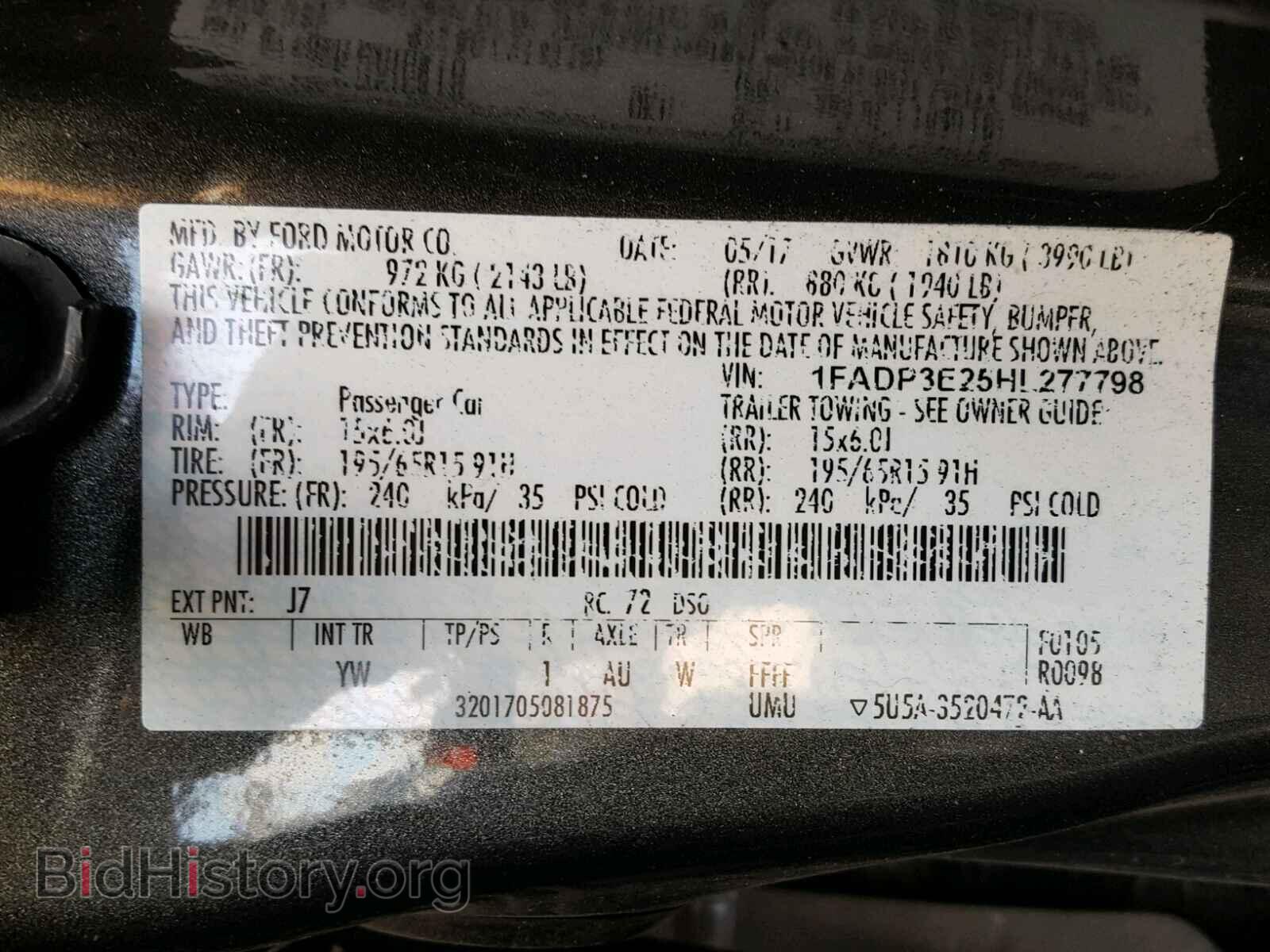 2017 FORD FOCUS - VIN: 1FADP3E25HL277798 - Photo 10