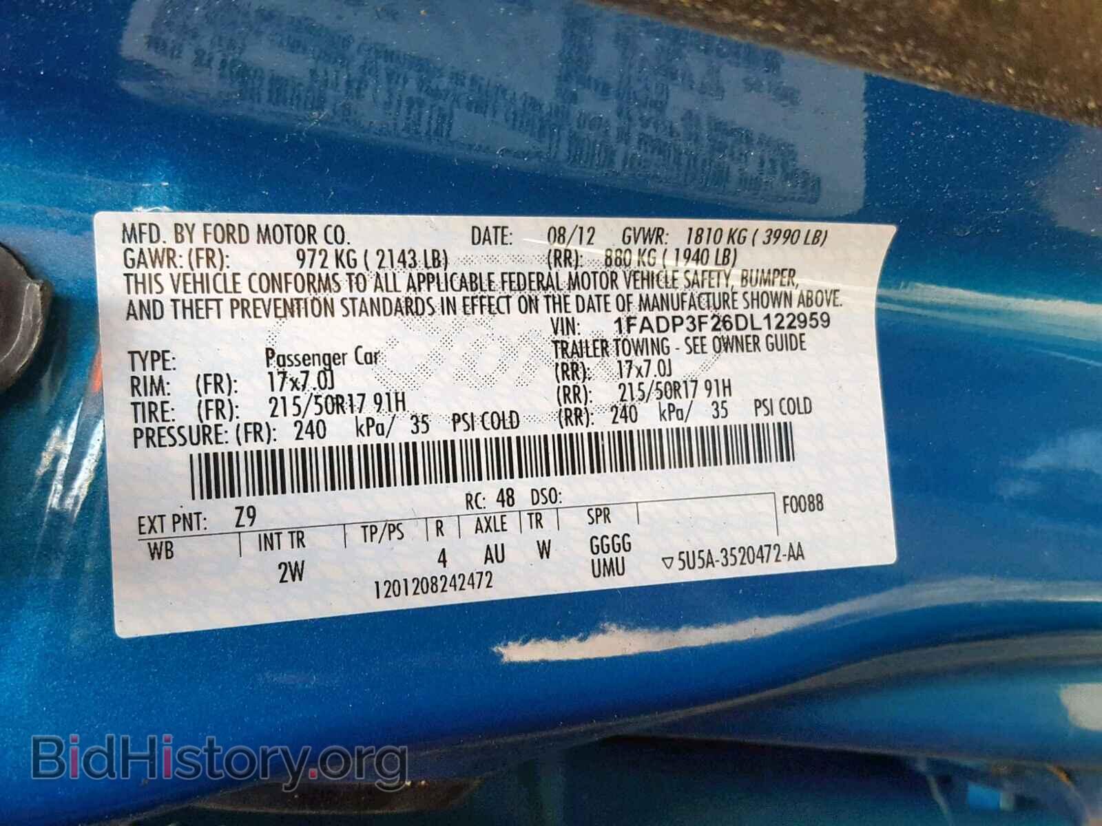 2013 FORD FOCUS - VIN: 1FADP3F26DL122959 - Фото 10