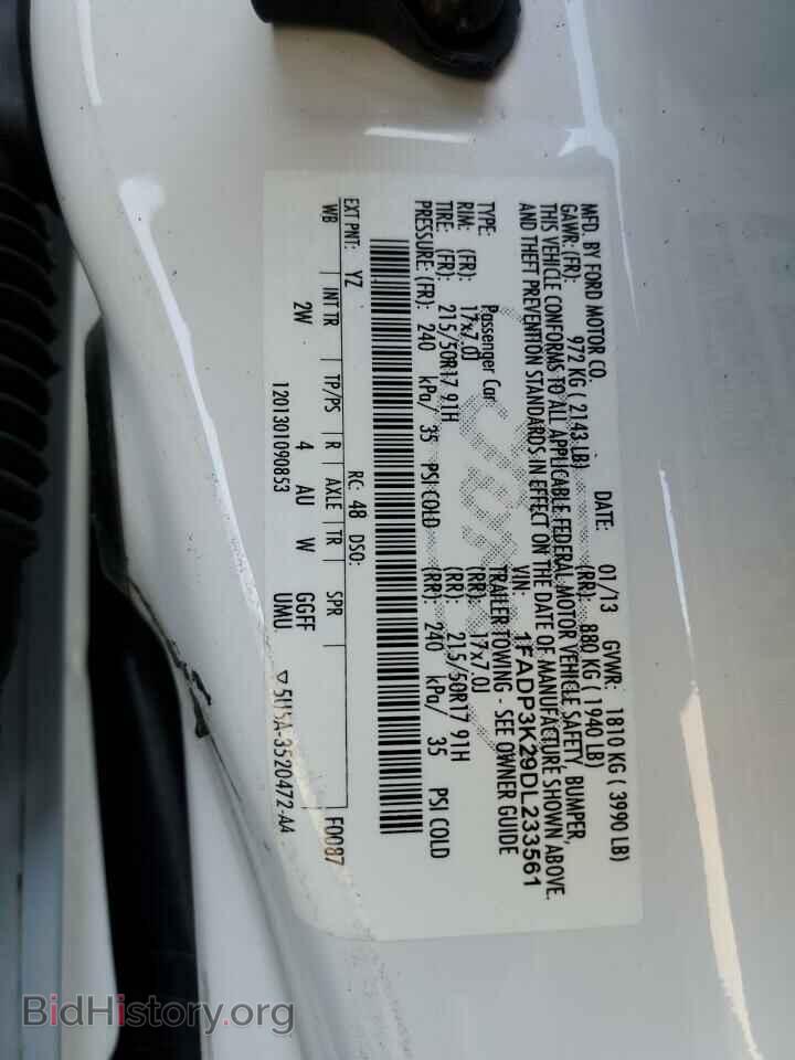 2013 FORD FOCUS - VIN: 1FADP3K29DL233561 - Фото 12