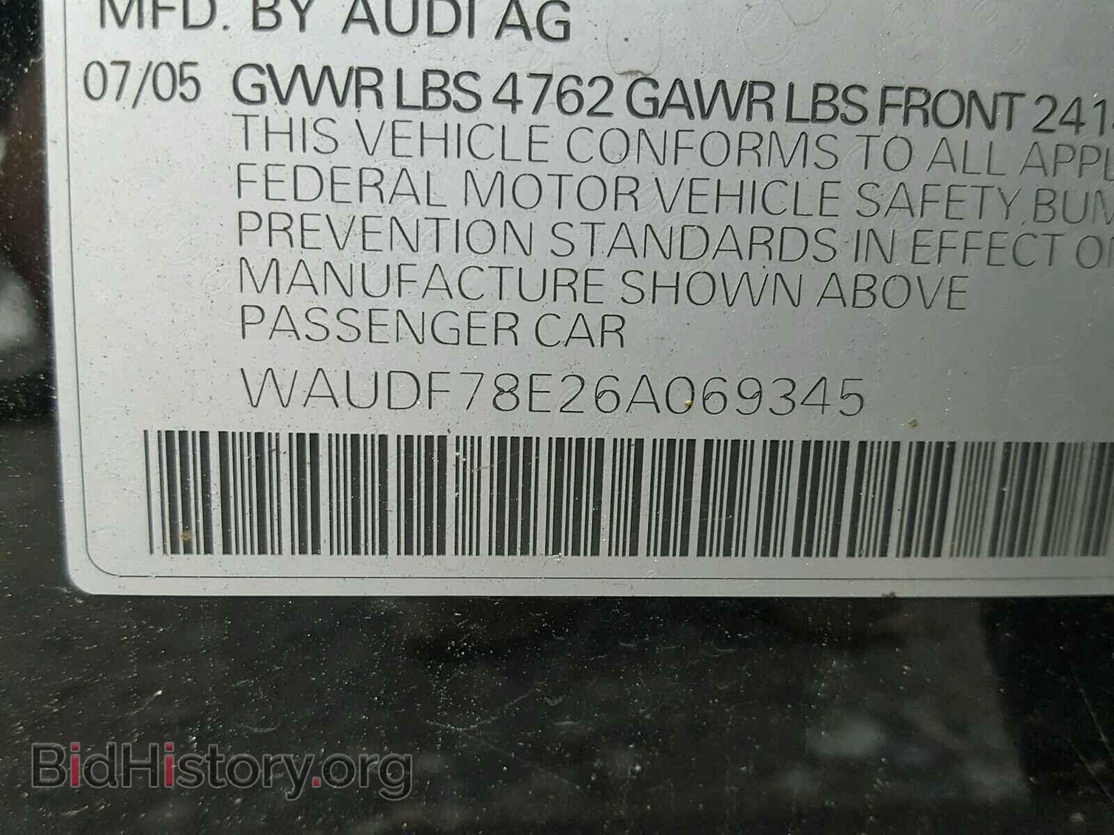 2006 AUDI A4 - VIN: WAUDF78E26A069345 - Photo 10