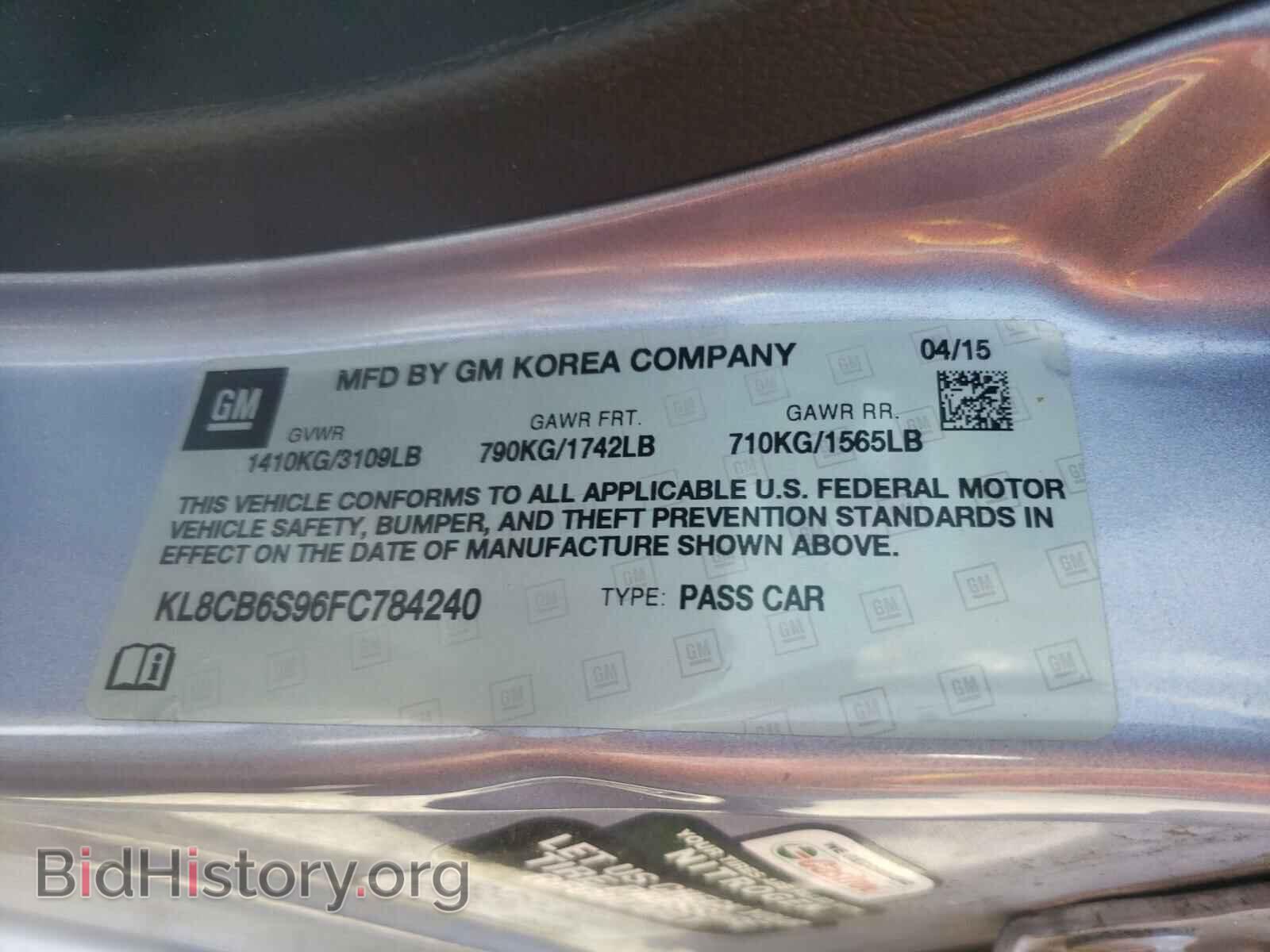 2015 CHEVROLET SPARK - VIN: KL8CB6S96FC784240 - Фото 10
